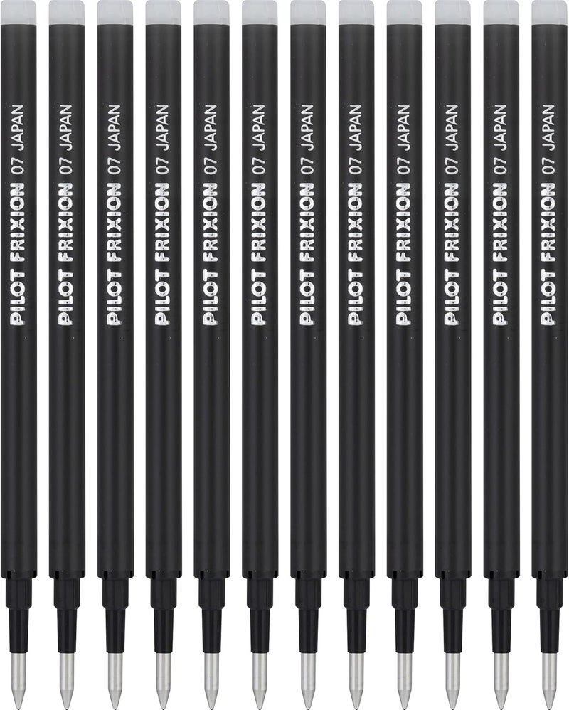 PILOT Pen FriXion Gel Ink Refills for Erasable Pens, Fine Point, Black Ink, 12-Pack - Image 1